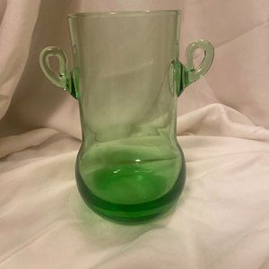 Small green 1920's glass vase
